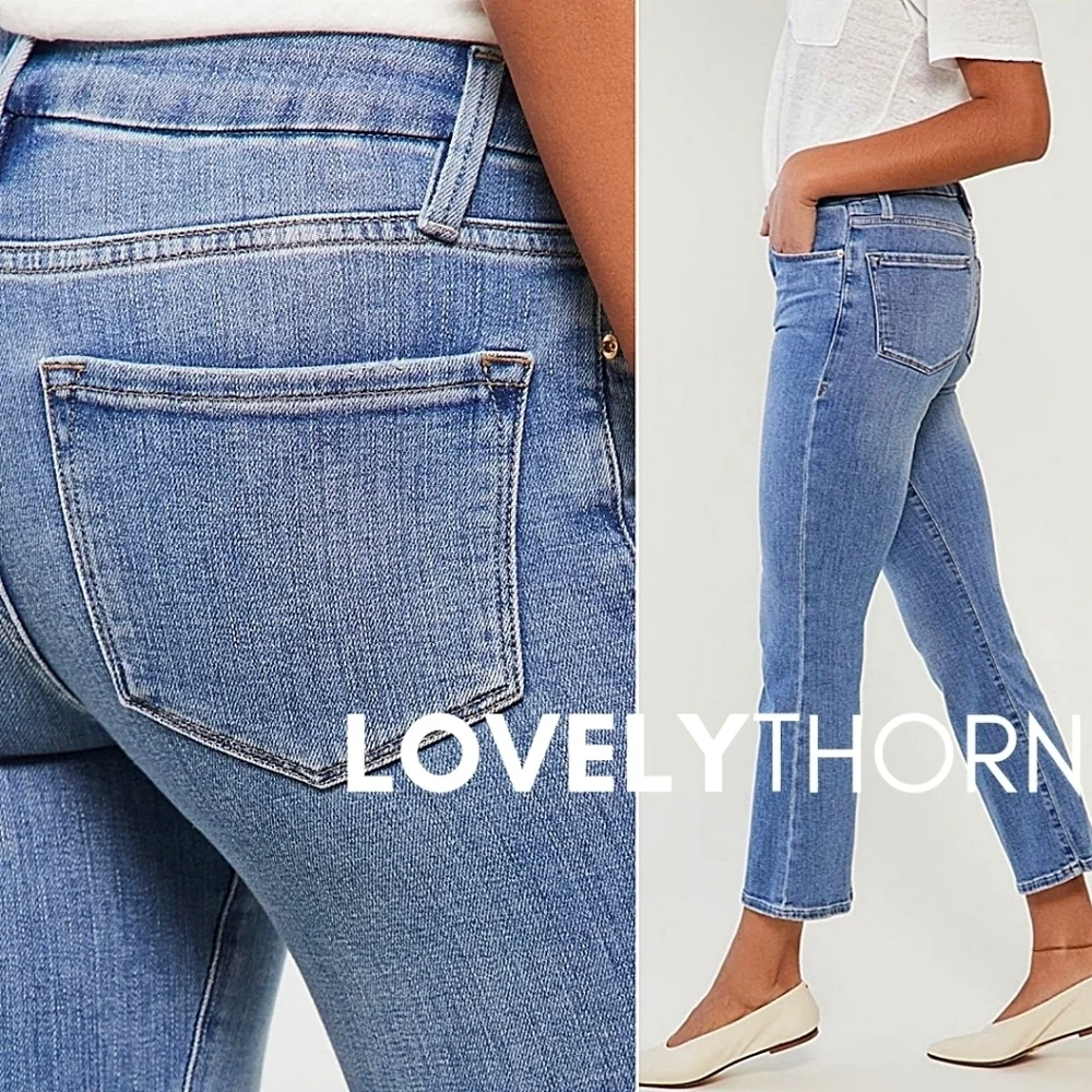 FRAME // le crop mini boot super stretch denim jeans in melville wash - Picture 6 of 13